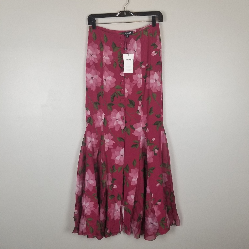 Intermix pink floral maxi skirt, size 4, nwt